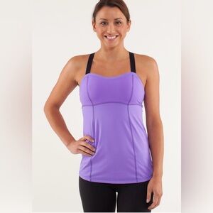Lululemon Catch Me Tank Size 8 Power Purple and Black